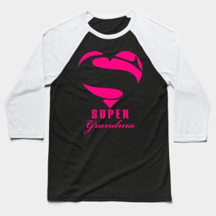 Super Grandma Superhero T Shirt Gift Mother Father Day Baseball T-Shirt
